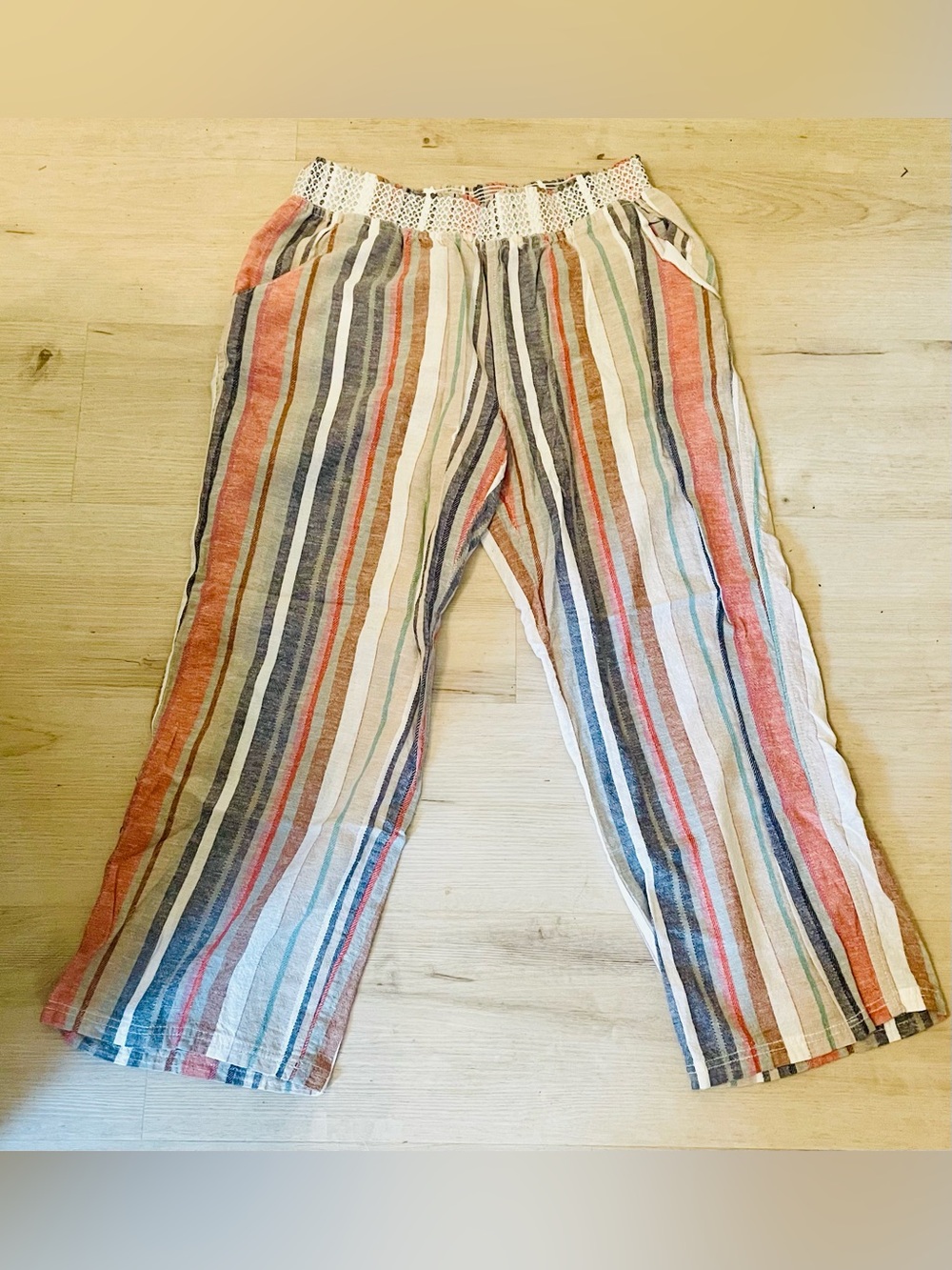 Women's Multicolor Striped Elastic-Waist Joggers
